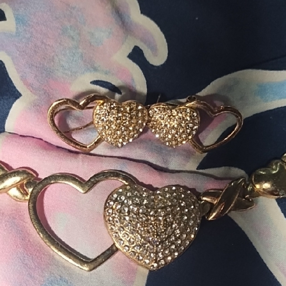 Gold Heart Jewelry Set